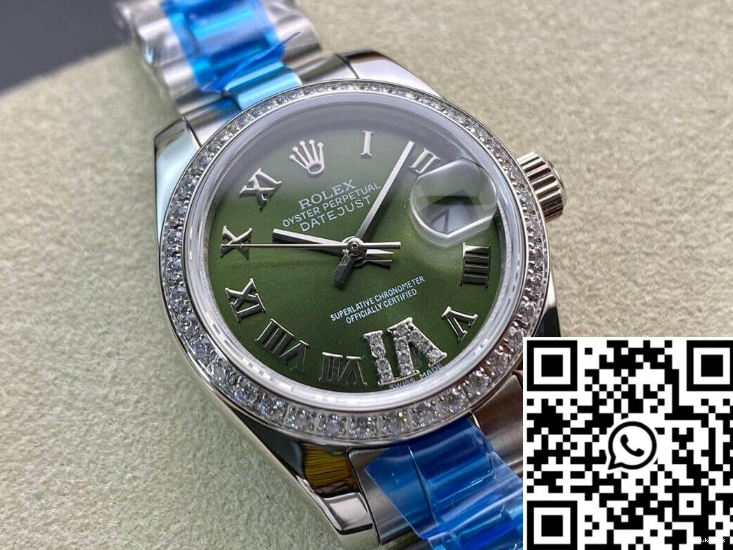 Datejust Green Dial Factory Rolex 28MM BP Diamond-set 0519